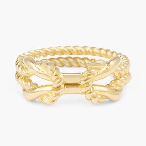 Elegant Gold-Tone Sydney Rope Ring